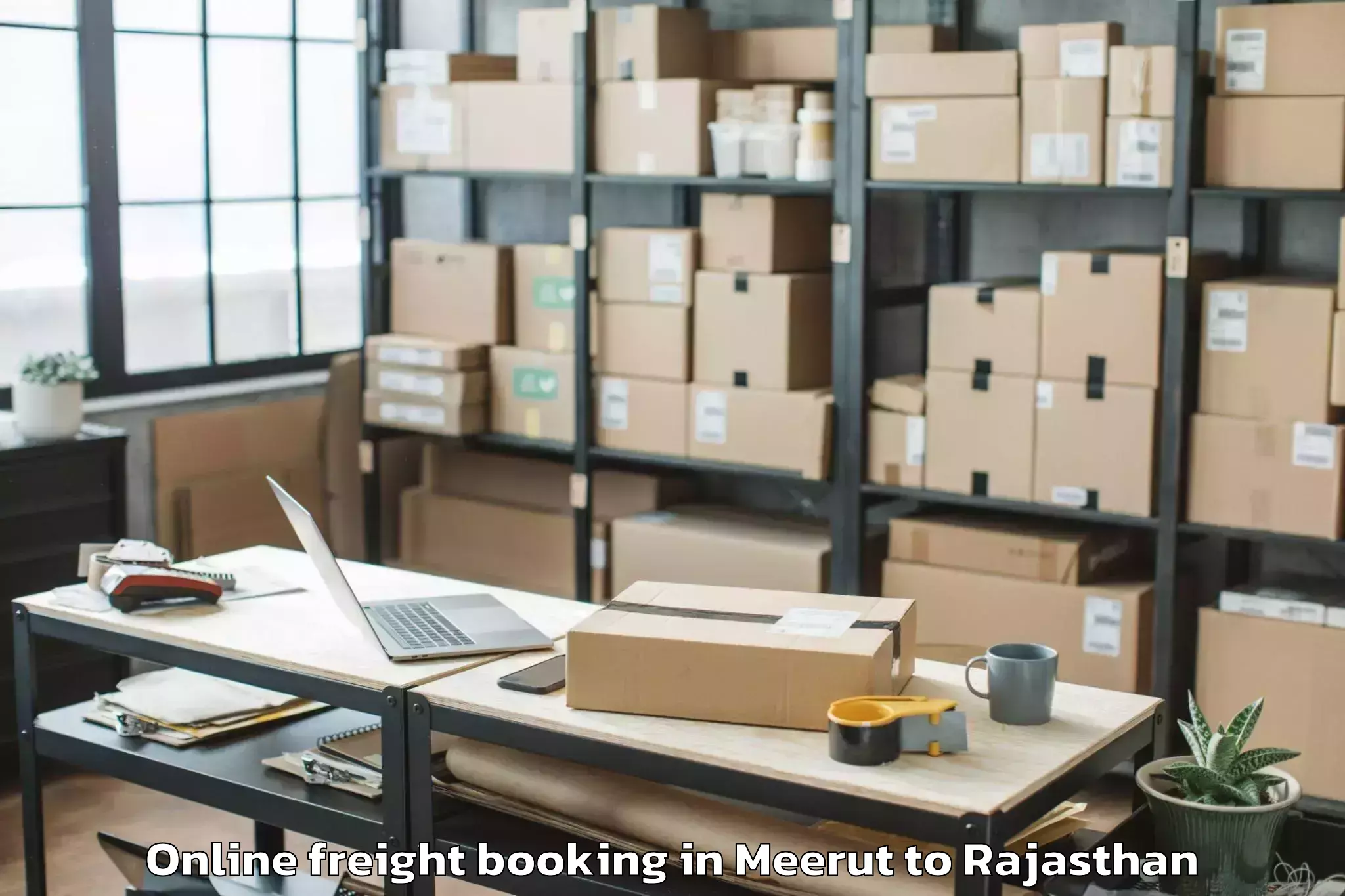 Easy Meerut to Bagidora Online Freight Booking Booking